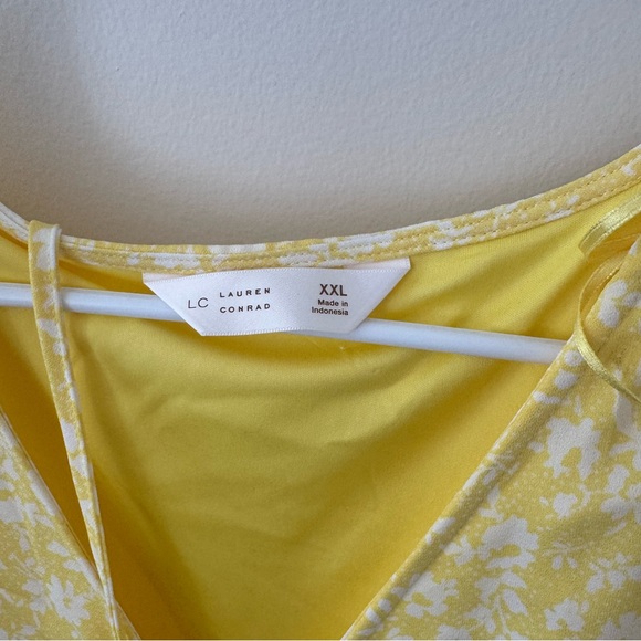 LC Lauren Conrad Yellow Floral Midi Dress - Picture 3 of 4